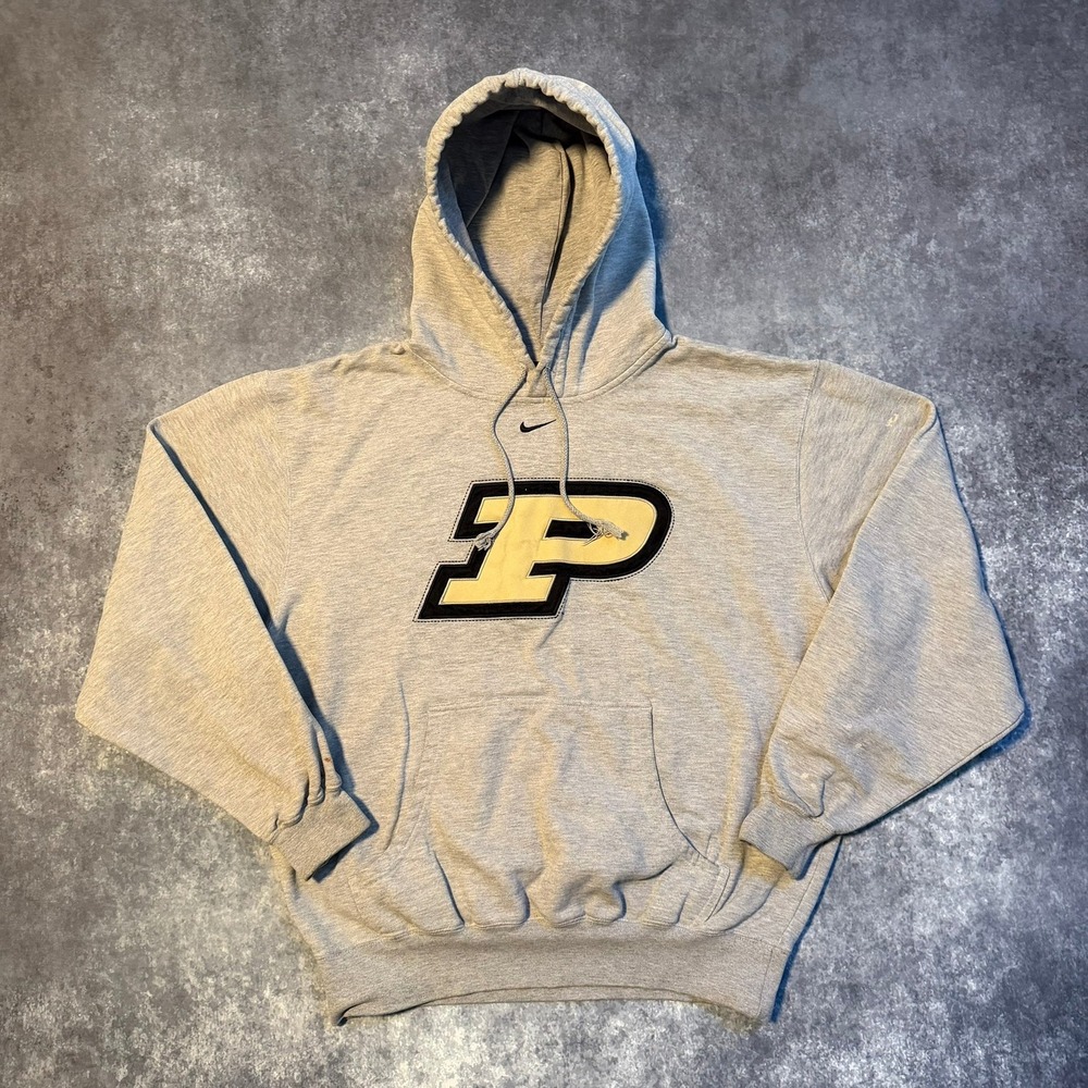 Nike Purdue Boilermakers Pullover Hoodie Sweatshirt Mens Size Medium Gray‎